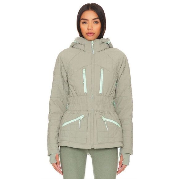 NEW Free People FP Movement All Prepped Ski Jacket in Greyed Olive Sage Large - Picture 4 of 15